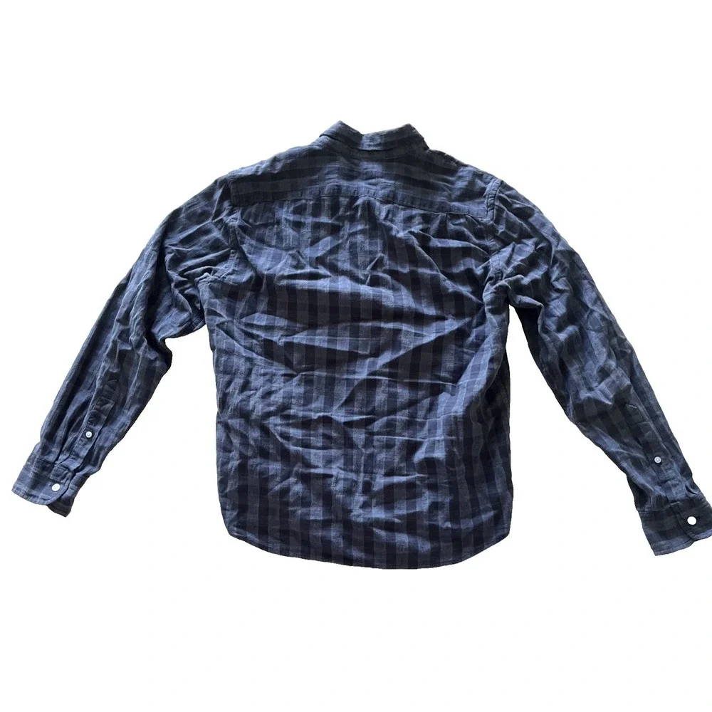 J.‎ Crew Mercantile Men's Size M Blue Plaid Button Up Casual 100% Cotton